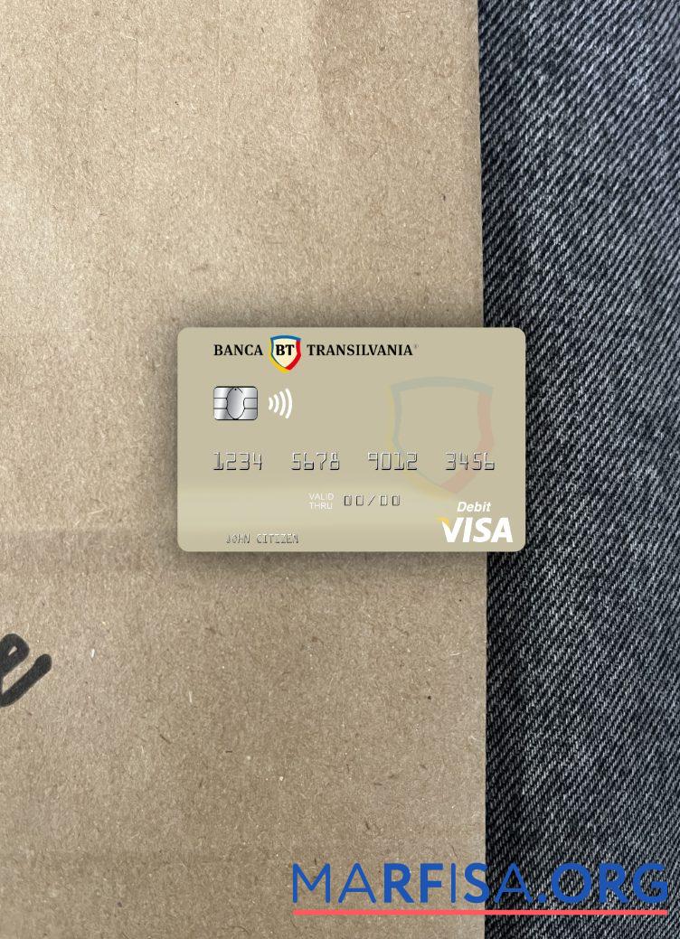 Printable Moldova Banca Transilvania visa debit card photolook front template